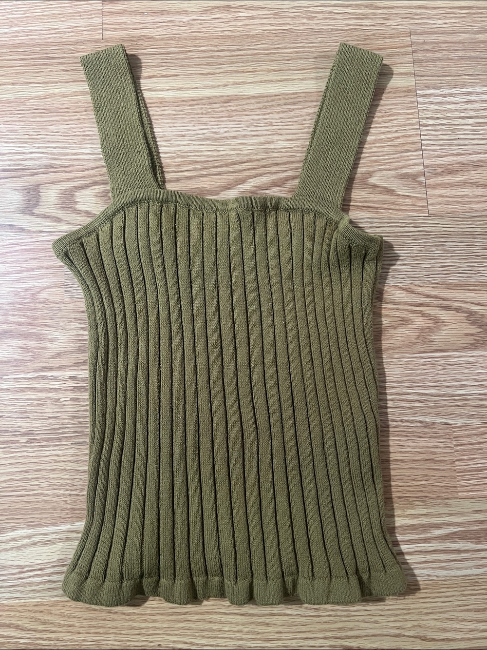 Madewell Ribbed Knit Tank Top - Olive XXS